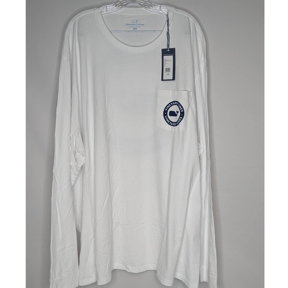NWT Vineyard Vines 4XB BIG & TALL Long Sleeve Whale Blank Pocket Tee Logo Shirt - Picture 1 of 5
